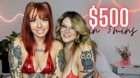 $500 in 5 Minutes Findom Owns You Carter Sophia and Scarlett Cummings