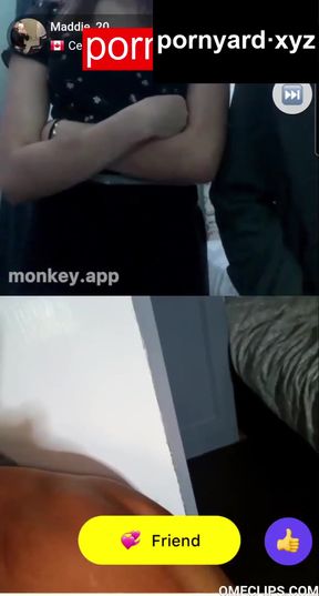 Slim amateur couple shares a homemade reaction on webcam