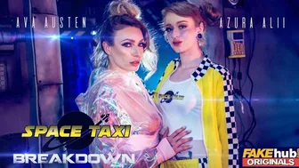 John fucks a hairy redhead and a hot MILF in a space taxi threesome