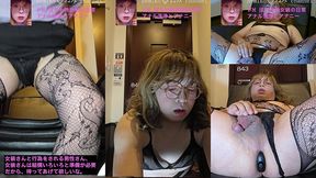アナルプラグを挿して本棚をうろつく女装。興奮して最終的にはトコロテンしてしまう(笑)に