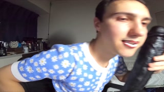 Super deep anal sex!! Monster dildo tears young hole! Fisting with a giant meter long horse phallus!