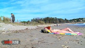 redhead anal fucking and squirting at the beach