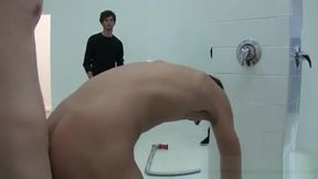 College boys ass fucking in shower in gay ritual