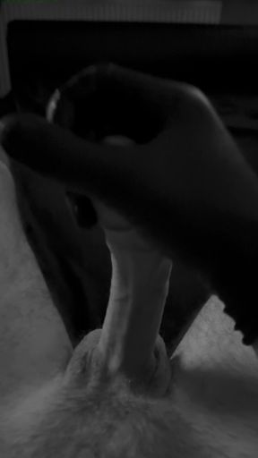Black Glove on My Cock