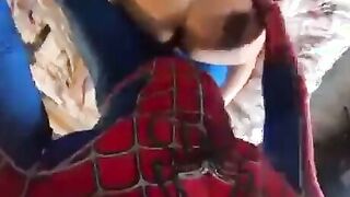 Spidey man breakin down pawg and cum on her face