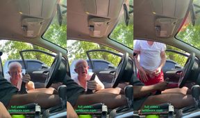 cruising grandpa lends a helping hand in public