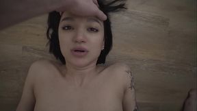 Curvy blonde Madison screams as she gets slammed upside down