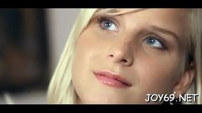 Gorgeous softcore paramour caresses and drills her horny twat