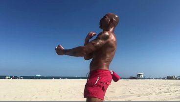 SHADOW BOXING AT THE BEACH