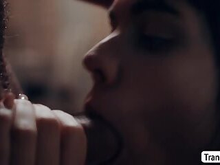 Slut shemale rides stepbros cock passionately