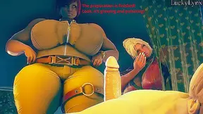 Curvy BBW Queens Devour Tiny Stud in Wild Triple Blowjob Fantasy