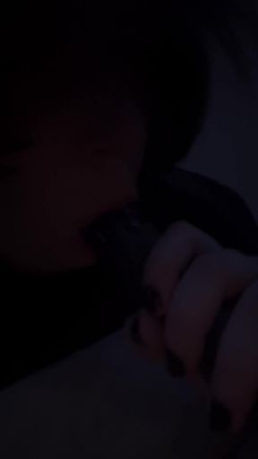 Sucking My Dildo Getting It Nice and Wet