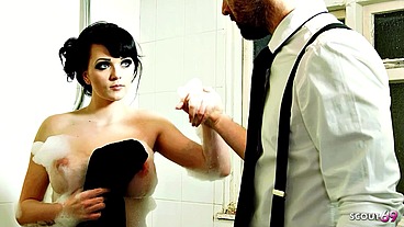 Big Tits Goth Girl Jasmine James in Corsage seduce to Hard no condom Fuck