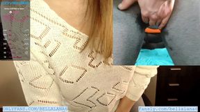 Teacher's squirting in her leggings in the middle of the class while her toy's being controlled