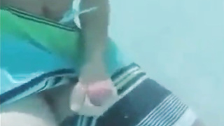 Jerk off under water