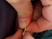 Using precum as lube to insert my PA