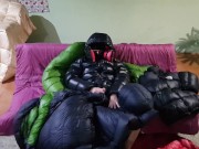 Handjob and Cumshot in Puffy Jacket