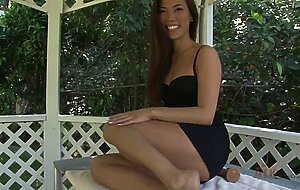 Sexy Asian babe Kalina Ryu outdoor toy masturbation and orgasms