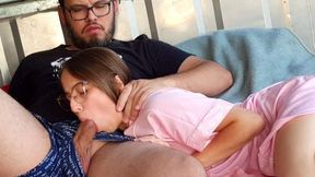 I Watch Tv With My Stepsister And Make Her Suck My Cock - Nicoli Now