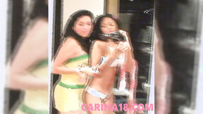 Naughty teen lesbo filming