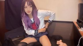 ちんちん付きオナホで女装オナニーする動画