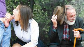 ”Horny Teen Sexy Girl Abella Danger Bored waiting for the bus so Fucks Instead”