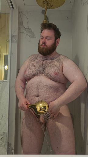 Chub showering in Poland