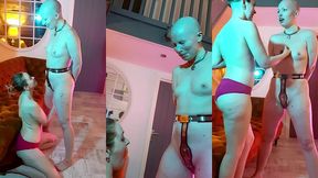 faeriewillow delights in teasing me while i am locked securely in my steel chastity belt and scarlotrose enjoys the show whil...