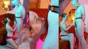 faeriewillow delights in teasing me while i am locked securely in my steel chastity belt and scarlotrose enjoys the show whil...