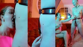 faeriewillow delights in teasing me while i am locked securely in my steel chastity belt and scarlotrose enjoys the show whil...
