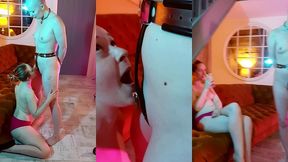faeriewillow delights in teasing me while i am locked securely in my steel chastity belt and scarlotrose enjoys the show whil...