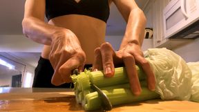 Making a Salad in Bikini