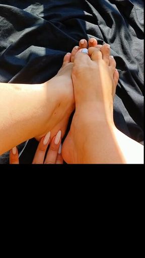 Foot fetish + oil massage