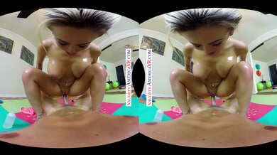 Luna Star rides Ryan Driller in an oiled yoga session turned intimate