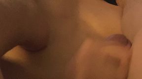 Trans girl cums with feet in her face