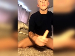 British Twink Teddy Lane Spanks His Ass Then Rides His Dildo