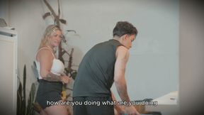 Colombian Blonde Stepmom Fucks Her Stepson with Big Cock Until He Cums Inside Her!