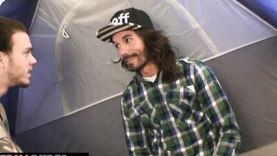 Tattooed babe Reid Thrasher gets her ass drilled by a big cock while Cliff Jensen watches