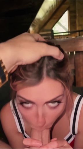 Eye contact leads to deep throat facial and cum swallowing on webcam