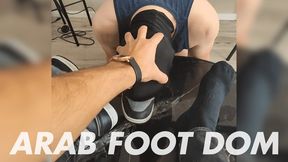 Slave Serves Nike Sneakers, Socks, and Feet of Dominant Arab Master