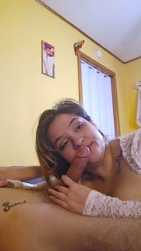 Savagecouple thick pregnant Latina perfectly deepthroats fat white cock