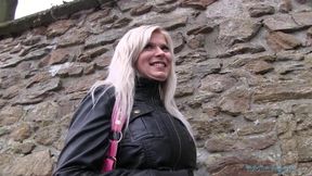 Czech blonde fucks in public toilets for money