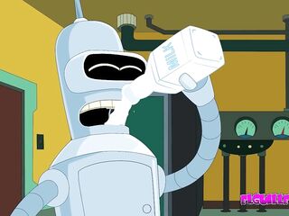 Bender screws Leela very hard and puts her inside him ( Futurama ) toon porn