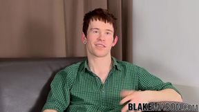 Twinkie tells his story before jerking off his hard cock