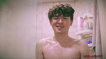 Cute Twink Posho Kokichi Giving Himself a Foamy Handjob In The Shower