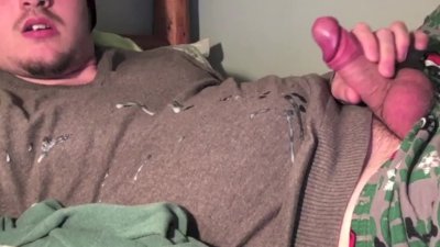 Amateur lad is stroking his pecker in front of the camera