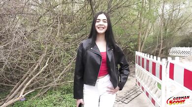 German scout stripped small Latina tits ruined in casting fuck