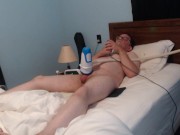 Twink Using My New Milking Machine nimblestroker for an Explosive Finish