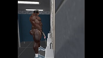 huge black gym bull gets horny