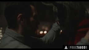 Big-titted Krampus sucks hard cock on Christmas Eve